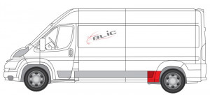 Kit reparatie aripa spate stanga potrivit CITROEN JUMPER; FIAT DUCATO; PEUGEOT BOXER 2006-2014 - (inainte de roti, model mediu) - Img 2