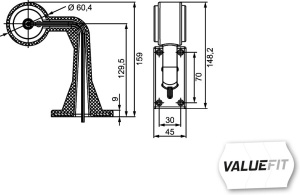 Lumina delimitare dreapta, rosu/alb, LED, inaltime 159mm; latime 148,2mm; adancime 45mm, fixare verticala, 12/24V - Img 4