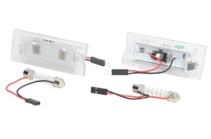 Lumina numar inmatriculare, culoare lumina: alb; set, 12V, cu aprobare circulatie potrivit BMW X3 (E83), X5 (E53) 01.00-12.11 - Img 1