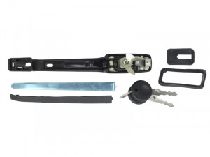 Maner usa Dreapta Fata potrivit VW CADDY I, GOLF II, JETTA II, PASSAT B2, POLO II 86C 2F, POLO 1979-1994 - (cu cheie; exterior, cu incuietoare; crom/negru) - Img 2