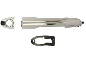 Maner usa Fata Stanga potrivit FIAT 500L 0.9-1.6D dupa 2012 - (extern, cu gaura pentru incuietoare, crom)