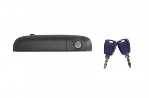 Maner usa Fata Stanga potrivit FIAT PANDA, PANDA/HATCHBACK 0.9-1.4CNG dupa 2003 - (cu cheie, extern, cu incuietoare, negru)