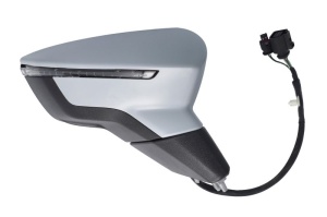 Oglinda dreapta (electric, convex, cu incalzire, asistent pentru schimbarea benzii, grunduit, cu semnalizator) potrivit SEAT ARONA KJ, IBIZA V 6F 06.17- - Img 2