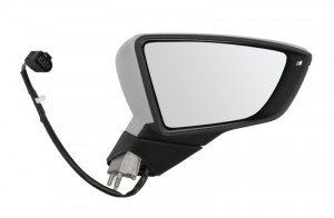Oglinda laterala Dreapta electric, convexa, crom potrivit SEAT IBIZA V, LEON, LEON SC, LEON ST, LEON ST/KOMBI, LEON/HATCHBACK - Img 1