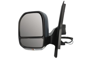 Oglinda laterala Stanga potrivit FORD TRANSIT / TOURNEO CUSTOM dupa 2023 - (electric; convexa, cu incalzire; asistenta la schimbarea benzii; captuseala; pliabil electric, cu indicator; antena)