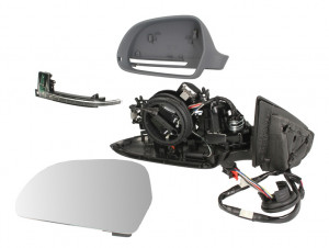 Oglinda stanga potrivit AUDI A3 2008-2012 - electrica, asferic, incalzita, grunduita