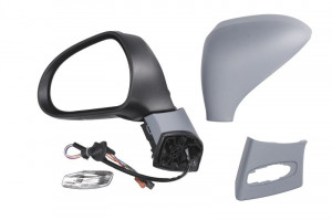 Oglinda stanga potrivit PEUGEOT 308 2007-2014 - electrica incalzita, crom, grunduita, pliabila electric