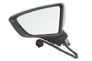 Oglinda stanga potrivit SEAT LEON, LEON SC, LEON ST dupa 2012 - electrica crom, grunduita
