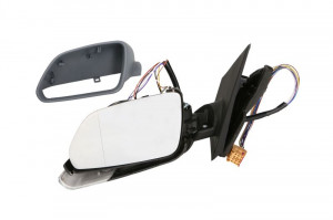 Oglinda stanga potrivit VW POLO 2005-2009 - electrica, asferic, incalzita, crom, grunduita, pliabila electric