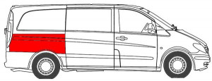 Panou reparatie Dreapta Spate potrivit MERCEDES VITO / VIANO W639 2003-2010 - (partea de sus; model scurt) - Img 2