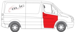 Panou reparatie usa Fata Dreapta potrivit MERCEDES SPRINTER 3,5-T (B906), SPRINTER 3-T (B906), SPRINTER 4,6-T (B906), SPRINTER 5-T (B906); VW CRAFTER 30-35 dupa 2006 - (Copertă, la fereastra) - Img 2