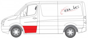 Panou reparatie usa Fata Stanga potrivit MERCEDES SPRINTER 3,5-T (B906), SPRINTER 3-T (B906), SPRINTER 4,6-T (B906), SPRINTER 5-T (B906) dupa 2006 - (strat, partea inferioara, inaltime 390mm) - Img 4