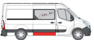 Panou reparatie usa Spate/usa culisanta potrivit NISSAN NV400; OPEL MOVANO A, MOVANO B; RENAULT MASTER III dupa 2010 - (strat, partea inferioara, model mediu / lung, inaltime 190mm) - Img 2