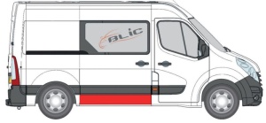 Panou reparatie usa Spate/Usa glisanta potrivit NISSAN NV400; OPEL MOVANO A, MOVANO B; RENAULT MASTER III dupa 2010 - (Copertă, partea inferioara, model scurt, inaltime 190mm) - Img 2