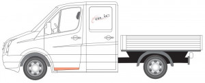 Panou reparatie usi Fata Dreapta/Stanga potrivit MERCEDES SPRINTER 3,5-T (B906), SPRINTER 3-T (B906), SPRINTER 3-T (B910), SPRINTER 4,6-T (B906) 2006-2018 - (conducta, cabina dubla) - Img 2