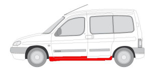 Prag auto Stanga potrivit CITROEN BERLINGO, BERLINGO/MINIVAN; PEUGEOT PARTNER, PARTNER/MINIVAN 4D - Img 2