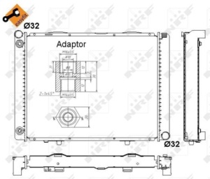 Radiator motor (cu elemente potrivite usor) potrivit MERCEDES 190 (W201) 2.5D - Img 4