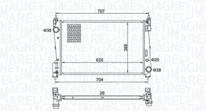 Radiator motor potrivit FIAT GRANDE PUNTO, PUNTO EVO/HATCHBACK; OPEL CORSA D, CORSA D/HATCHBACK 1.3D - Img 2