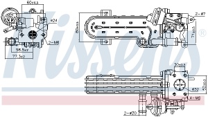 Radiator recirculare gaze esapament potrivit AUDI A3; SEAT ALTEA, ALTEA XL, LEON, TOLEDO III; SKODA OCTAVIA II, SUPERB II; VW GOLF PLUS V, GOLF V, JETTA III, PASSAT B6, TOURAN 2.0D 02.03-07.15 - Img 3