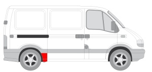Segment aripa Spate Dreapta potrivit NISSAN INTERSTAR; OPEL MOVANO A; RENAULT MASTER I, MASTER II, MASTER PRO pana in 2010 - (inainte de roata, model scurt) - Img 2