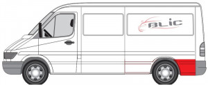 Segment aripa Spate Stanga potrivit MERCEDES SPRINTER 2-T (B901, B902), SPRINTER 3-T (B903), SPRINTER 4-T (B904) pana in 2006 - ( inaltime 50cm, model mediu) - Img 2