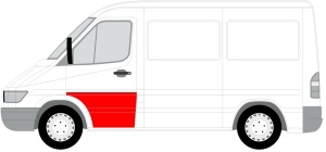 Segment reparatie usa Fata Stanga potrivit MERCEDES SPRINTER 2-T (B901, B902), SPRINTER 3-T (B903), SPRINTER 4-T (B904) 1995-2006 - (strat, partea inferioara, inaltime 640mm) - Img 2