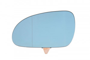 Sticla oglinda exterioara Stanga potrivit SEAT ALHAMBRA; SKODA SUPERB I; VW GOLF PLUS 5, GOLF 5, JETTA 3, PASSAT B5.5, PASSAT B6, SHARAN 1995-2018 pana in 2010 - (asferica, incalzita, albastru)