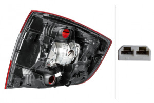 Stop lampa spate Stanga (P21/4W/P21W, fara becuri) potrivit SKODA RAPID 07.12- - Img 4