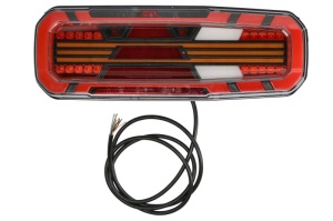 Stop spate dreapta (LED, 12/24V, cu intermitent, cu lumina de ceata, lumina de marșarier, cu lumina stop, lumini parcare, reflector triunghiular, indicator dinamic, lungimea cablu : 2m) - Img 1