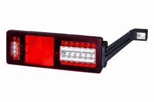 Stop spate dreapta (LED, 24V, cu intermitent, cu far de ceață, lumina de marșarier, cu stop, lumină de parcare, reflector triunghiular, cu lampă cu braț prelungitor, indicator dinamic, fixare orizontala, conector: 4x - Img 1