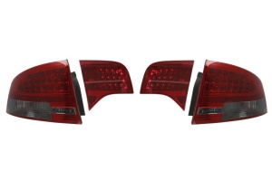 Stop spate stanga/dreapta (LED, culoare sticla: rosu, culoare indicator: fumuriu, set) potrivit AUDI A4 B7 11.04-03.09 - Img 1