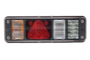 Stop spate stanga Hybrid (LED/P21W, 24V, cu intermitent, cu far de ceață, lumina de marșarier, cu stop, lumină de parcare, reflector triunghiular conector: 7PIN + 4x 2PIN) - Img 1