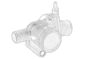 Termostat lichid racire (in carcasa) potrivit FORD MONDEO III 2.0D/2.2D 10.00-03.07 - Img 1