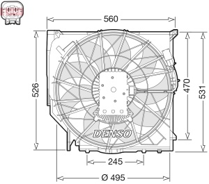 Ventilator radiator (cu carcasa) potrivit BMW 1 (E81), 1 (E82), 1 (E87), 1 (E88), 3 (E90), 3 (E91), 3 (E92), 3 (E93), X3 (E83) 2.0D-3.0D 09.03-12.13 - Img 3