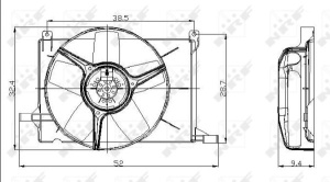 Ventilator radiator (cu carcasa) potrivit CHEVROLET TIGRA; OPEL COMBO/MINIVAN, CORSA B, CORSA B/HATCHBACK, TIGRA 1.4/1.5D/1.6 03.93-12.02 - Img 4