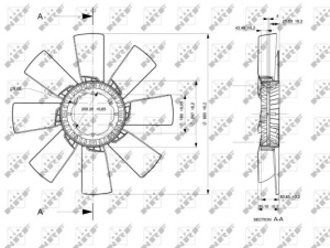 Ventilator radiator (diameter 680mm, numar lame 8) potrivit VOLVO FM10, FM12 D10A320-D12D420 08.98-09.05 - Img 4