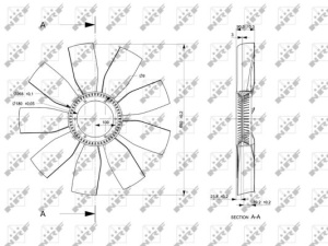 Ventilator radiator (diameter 690mm, numar lame 9) potrivit MERCEDES TOURISMO (O 350) OM446.938 08.95- - Img 2