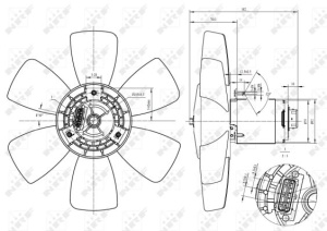 Ventilator radiator Stanga potrivit AUDI 80 B4, CABRIOLET B3; SEAT CORDOBA, CORDOBA VARIO, IBIZA II, INCA, TOLEDO I; VW CADDY II, CADDY II/MINIVAN, GOLF II, PASSAT B2 1.0-2.0 08.80-01.04 - Img 4