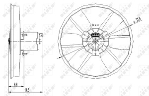 Ventilator radiator Stanga potrivit VW CORRADO, GOLF II, GOLF III, GOLF IV, PASSAT B3/B4, VENTO 1.4-2.0 02.88-06.02 - Img 4