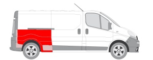 Aripa spate dreapta potrivit NISSAN PRIMASTAR; OPEL VIVARO A; RENAULT TRAFIC II Autobuz dupa 2001 - (1/2 inaltime; model lung, inaltime 95mm) - Img 2