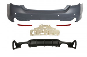 Bara spate pachet M, complet, locas senzor parcare: 4, grunduit potrivit BMW 4 F32, F82, 4 F33, F83 Cabriolet / Coupe 07.13-02.17 - Img 1
