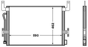 Condensator A/C 588x457x16 potrivit RVI KERAX, PREMIUM 04.96- - Img 1
