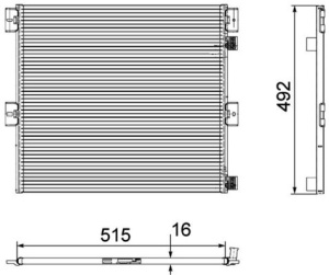 Condensator climatizare 515x492x16 potrivit RVI MIDLUM; VOLVO FL, FL II, FL III 03.00- - Img 2