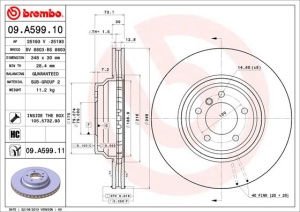 Disc frana Fata Dreapta/Stanga potrivit BENTLEY ARNAGE; BMW 3 (E90) 3 (E91) 3 (E92) 3 (E93) X1 (E84) 3.0/3.0D/6.8 02.02-12.13