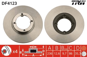Disc frana Fata Dreapta/Stanga potrivit CHEVROLET MATIZ, SPARK; DAEWOO MATIZ; FSO MATIZ 0.8-1.0LPG 09.98- - Img 3