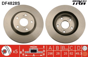 Disc frana Fata Dreapta/Stanga potrivit LEXUS ES; TOYOTA AURIS, AVALON, CAMRY, MARK X ZIO I, MIRAI, PRIUS PLUS, RAV 4 III, RAV 4 IV 1.3-Electric 11.05- - Img 3