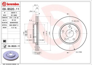 Disc frana Fata Dreapta/Stanga potrivit LEXUS HS; TOYOTA NOAH/VOXY, PRIUS PLUS, RAV 4 III, RAV 4 IV 1.8H-2.5 11.05- - Img 3