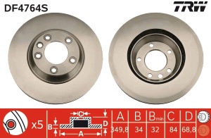 Disc frana Fata Stanga potrivit AUDI Q7; PORSCHE CAYENNE, PANAMERA; VW TOUAREG 2.5D-6.0D 09.02- - Img 3