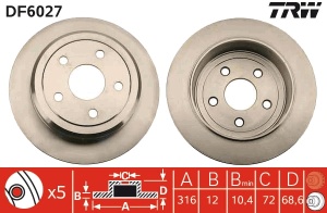 Disc frana Spate Dreapta/Stanga potrivit CHRYSLER 300C; DODGE CHARGER 2.7-6.4 04.05- - Img 3