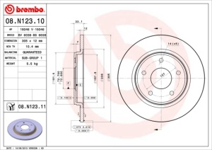 Disc frana Spate Dreapta/Stanga potrivit CHRYSLER GRAND VOYAGER V, TOWN & COUNTRY, VOYAGER V; DODGE GRAND, JOURNEY, NITRO; FIAT FREEMONT; VW ROUTAN 2.0D-4.0 06.07- - Img 1